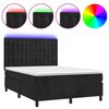 vidaXL &Kappa;&rho;&epsilon;&beta;ά&tau;&iota; Boxspring &mu;&epsilon; &Sigma;&tau;&rho;ώ&mu;&alpha; & LED &Mu;&alpha;ύ&rho;&omicron; 140x200 &epsilon;&kappa;. &Beta;&epsilon;&lambda;&omicron;ύ&delta;&iota;&nu;&omicron;