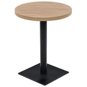 vidaXL &Tau;&rho;&alpha;&pi;έ&zeta;&iota; Bistro &Sigma;&tau;&rho;&omicron;&gamma;&gamma;&upsilon;&lambda;ό &Chi;&rho;ώ&mu;&alpha; &Delta;&rho;&upsilon;ό&sigmaf; 60 x 75 &epsilon;&kappa;. MDF / &Alpha;&tau;&sigma;ά&lambda;&iota;