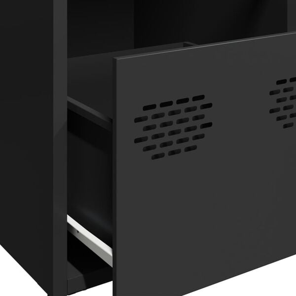 vidaXL Ντουλάπι Μαύρο 101,5x39x73,5 εκ. από Χάλυβα Ψυχρής Έλασης