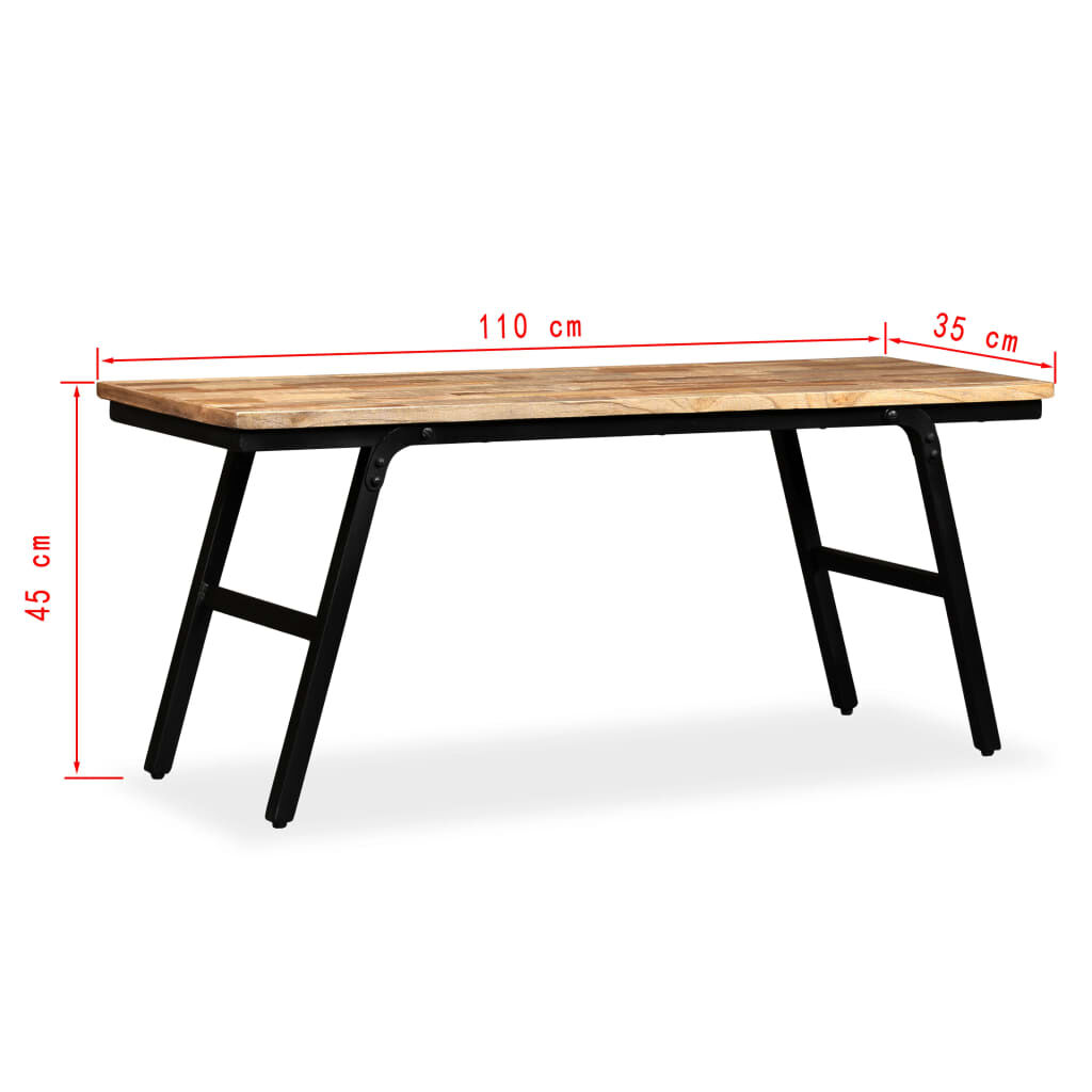 vidaXL Πάγκος 110 x 35 x 45 εκ. από Ανακυκλωμένο Ξύλο Teak και Ατσάλι
