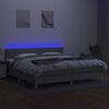 vidaXL &Kappa;&rho;&epsilon;&beta;ά&tau;&iota; Boxspring &mu;&epsilon; &Sigma;&tau;&rho;ώ&mu;&alpha; & LED &Alpha;&nu;.&Gamma;&kappa;&rho;&iota; 200x200&epsilon;&kappa;. &Upsilon;&phi;&alpha;&sigma;&mu;ά&tau;&iota;&nu;&omicron;