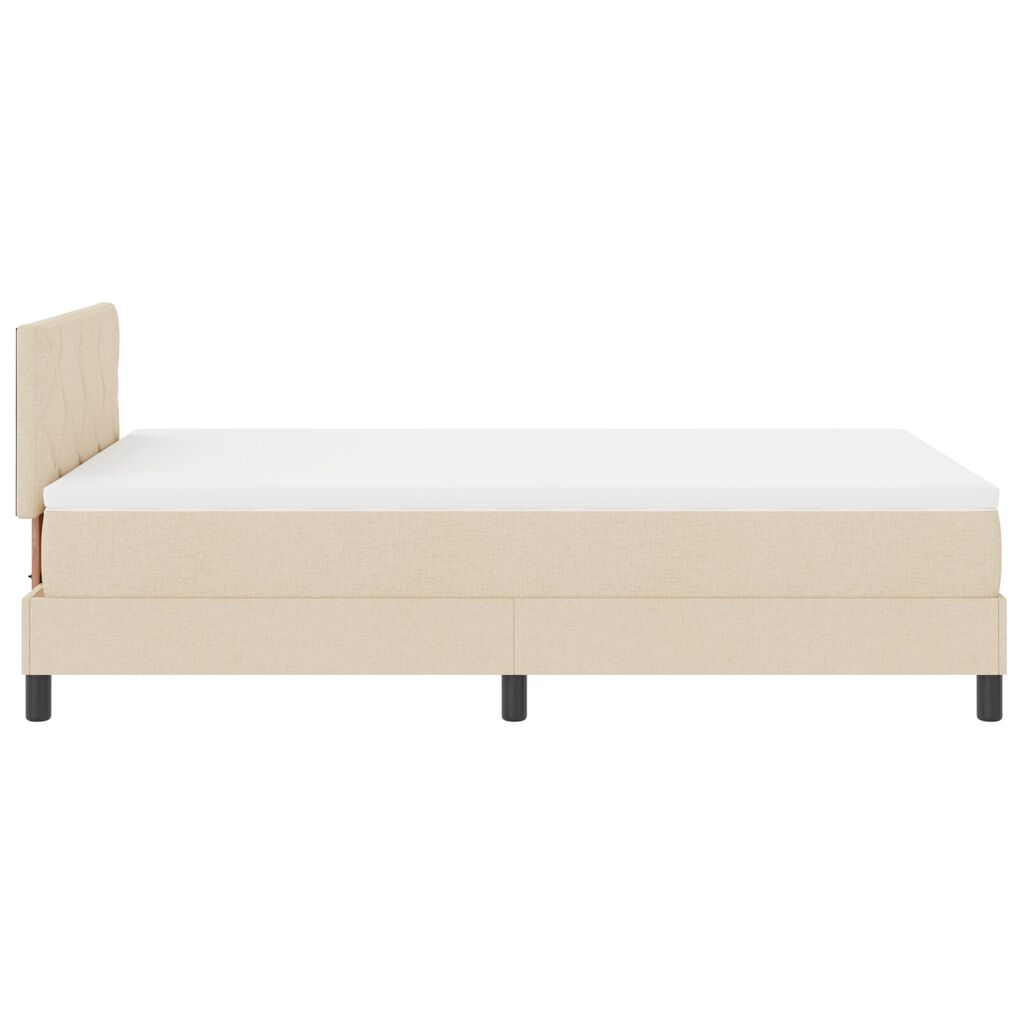 vidaXL Κρεβάτι με Στρώμα Κρέμ 120x190 cm Υφασμάτινο