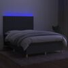 vidaXL &Kappa;&rho;&epsilon;&beta;ά&tau;&iota; Boxspring &mu;&epsilon; &Sigma;&tau;&rho;ώ&mu;&alpha; & LED &Sigma;&kappa;.&Gamma;&kappa;&rho;&iota; 140x190&epsilon;&kappa;. &Upsilon;&phi;&alpha;&sigma;&mu;ά&tau;&iota;&nu;&omicron;