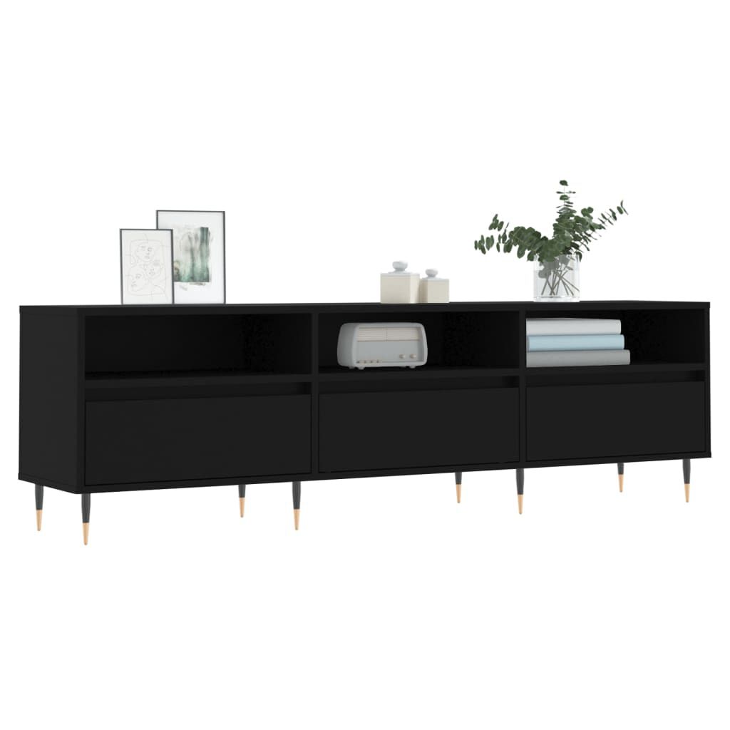 vidaXL Έπιπλο Τηλεόρασης Μαύρο 150x30x44,5 εκ. Επεξεργασμένο Ξύλο