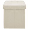 vidaXL Πάγκος Αποθήκευσης Πτυσσόμενος Λευκό Κρεμ από Συνθετικό Λινό