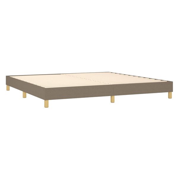 vidaXL &Kappa;&rho;&epsilon;&beta;ά&tau;&iota; Boxspring &mu;&epsilon; &Sigma;&tau;&rho;ώ&mu;&alpha; Taupe 200x200 &epsilon;&kappa;. &Upsilon;&phi;&alpha;&sigma;&mu;ά&tau;&iota;&nu;&omicron;