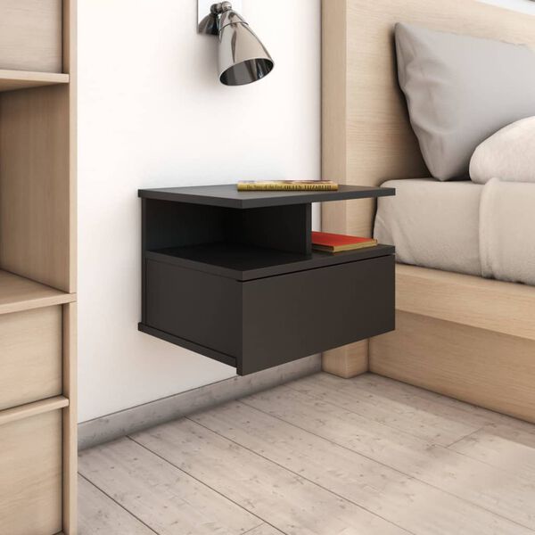 vidaXL Κομοδίνο Κρεμαστό Μαύρο 40 x 31 x 27 εκ. από Επεξεργασμένο Ξύλο