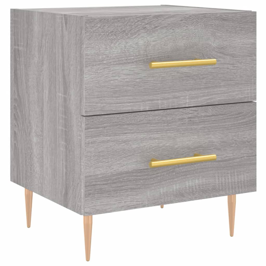 vidaXL Κομοδίνα 2 τεμ. Γκρι Sonoma 40 x 35 x 47,5 εκ. Επεξεργ. Ξύλο