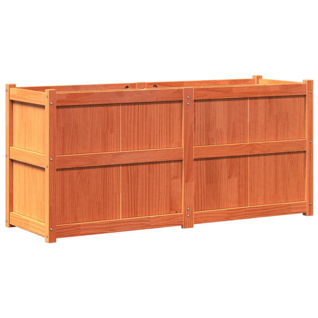 vidaXL Ζαρντινιέρα Καφέ Κεριού 150 x 50 x 70 εκ. από Μασίφ Ξύλο Πεύκου