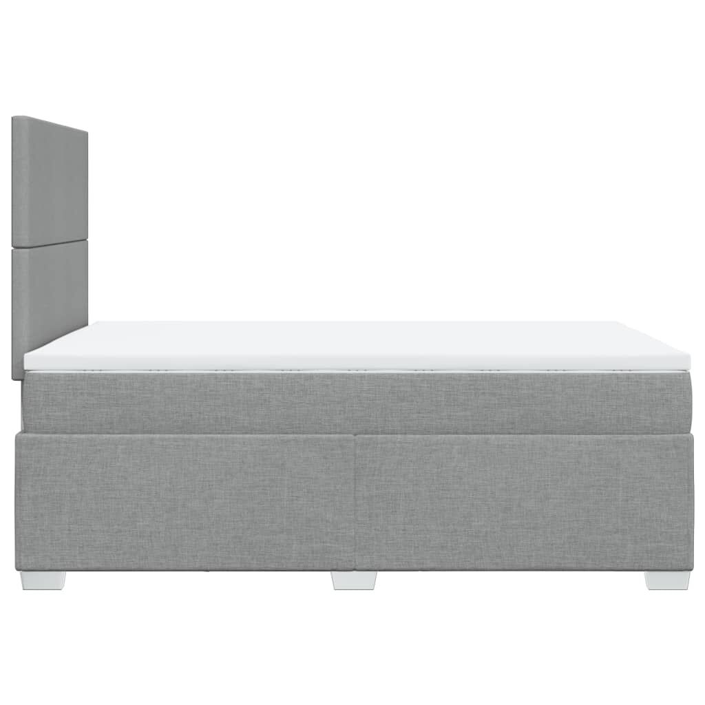 vidaXL Κρεβάτι Boxspring με Στρώμα Ανοιχτό Γκρι 120x200 εκ. Υφασμάτινο