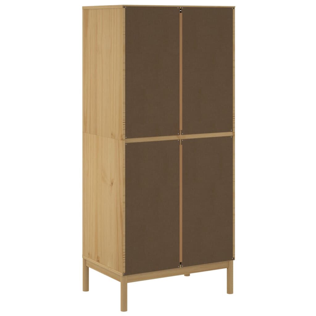 vidaXL Ντουλάπα FLORO Καφέ 77 x 53 x 171 εκ. από Μασίφ Ξύλο Πεύκου
