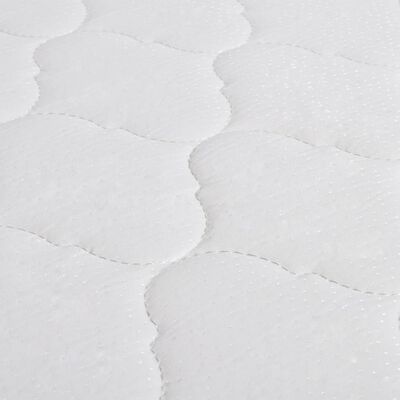 vidaXL Κρεβάτι Λευκό 140 x 200 εκ. Δερματίνη με Στρώμα Αφρού Μνήμης