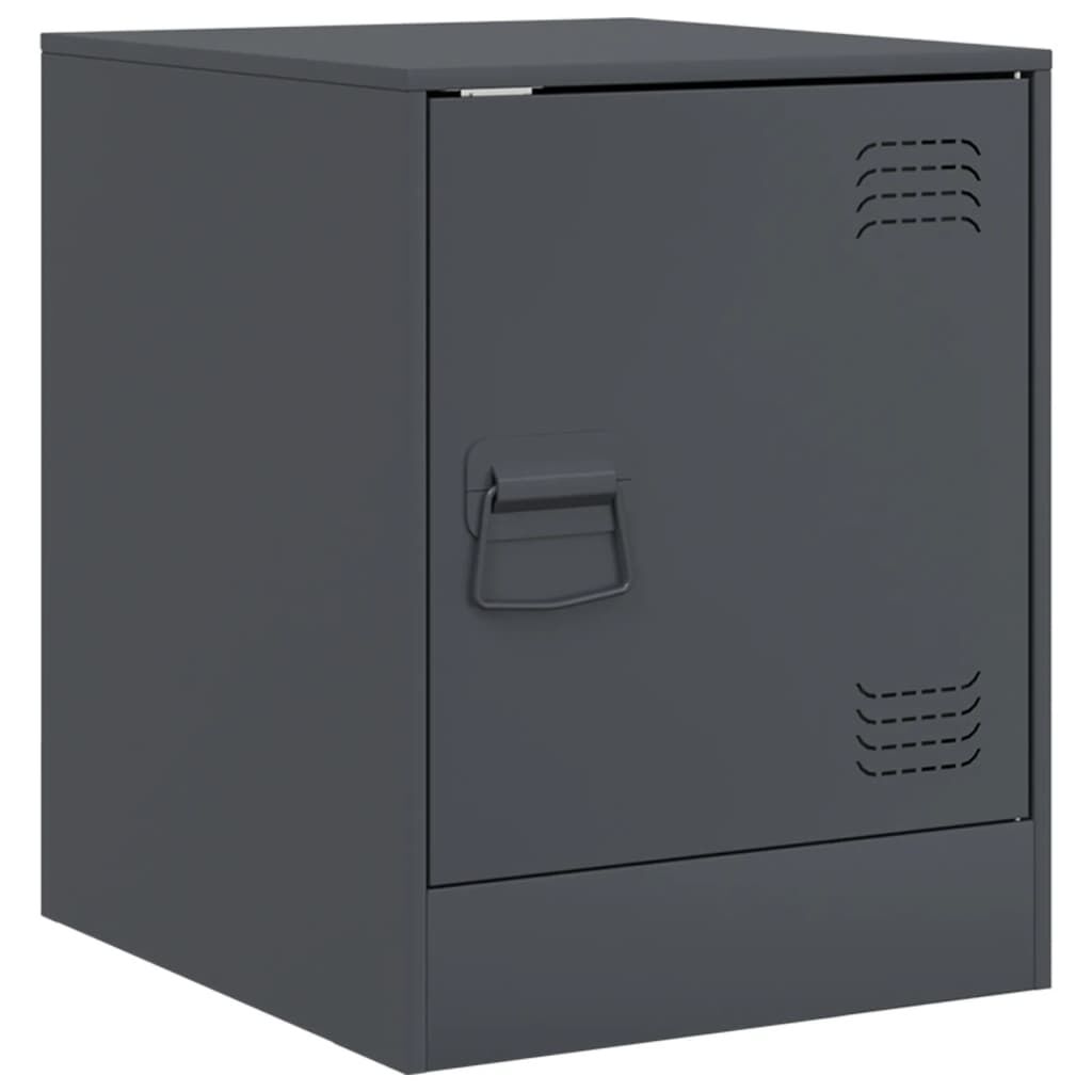 vidaXL Κομοδίνο Ανθρακί 34,5 x 39 x 44 εκ. από Χάλυβα