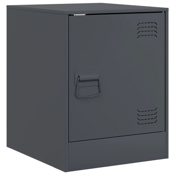 vidaXL Κομοδίνο Ανθρακί 34,5 x 39 x 44 εκ. από Χάλυβα