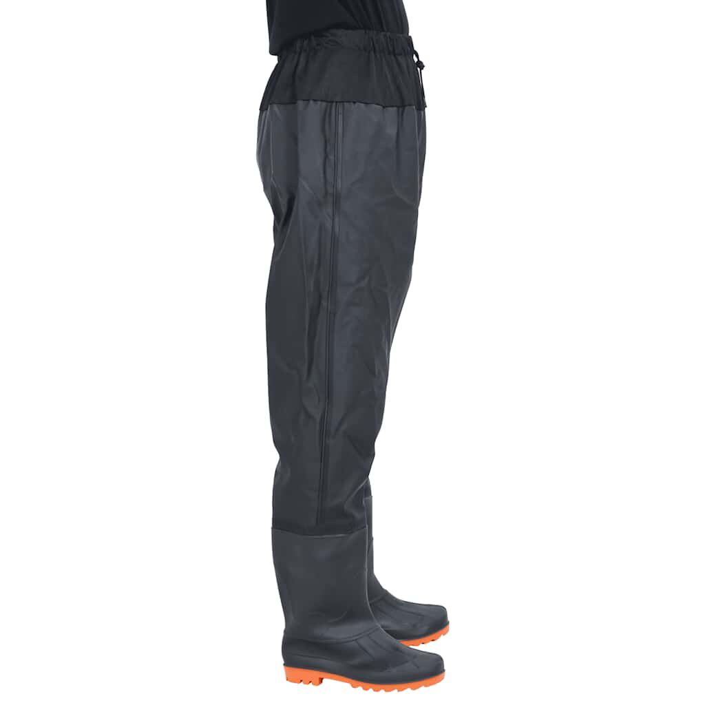 vidaXL Waist Waders με μπότες Μαύρο μέγεθος 43