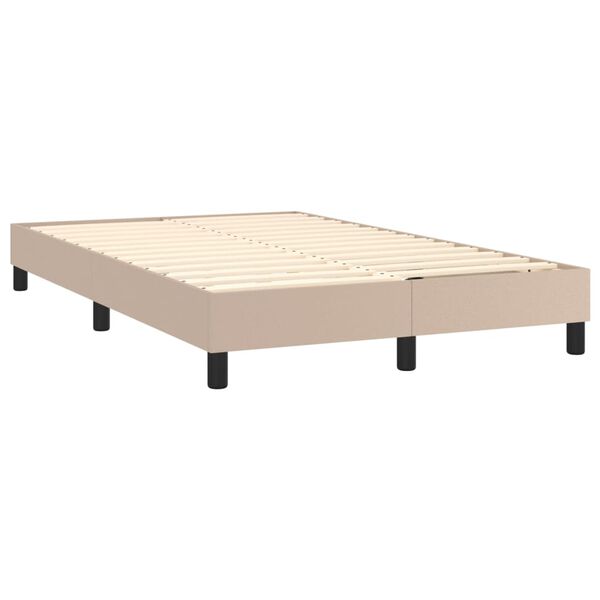 vidaXL Κρεβάτι Boxspring με Στρώμα Καπουτσίνο 120x200εκ.από Συνθ.Δέρμα