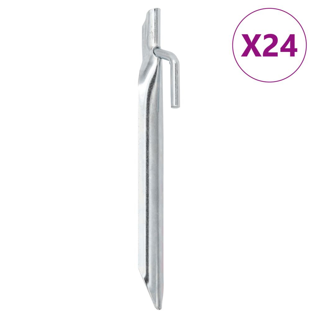 vidaXL Πασσαλάκια Σκηνής Σχήμα V 24 τεμ. 17 εκ. Ø20 χιλ. Γαλβ. Ατσάλι