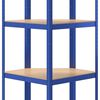 vidaXL Ραφιέρα Γωνιακή 5 Επιπέδων Μπλε από Ατσάλι & Επεξεργασμένο Ξύλο