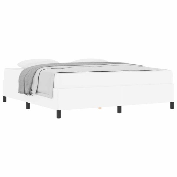 vidaXL Σκελετός κρεβατιού με στρώμα Λευκό 180 x 200 cm Τεχνητό δέρμα
