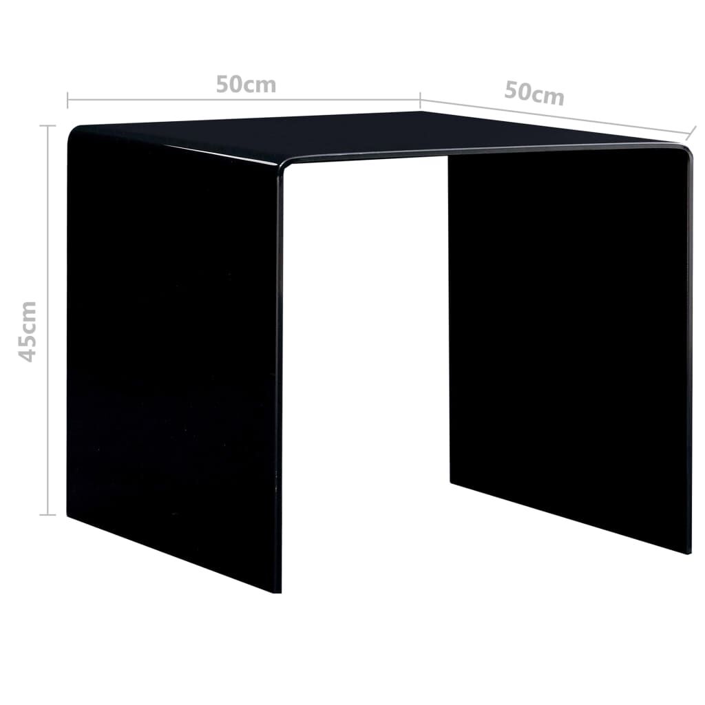 vidaXL Τραπεζάκι Σαλονιού Μαύρο 50 x 50 x 45 εκ. από Ψημένο Γυαλί