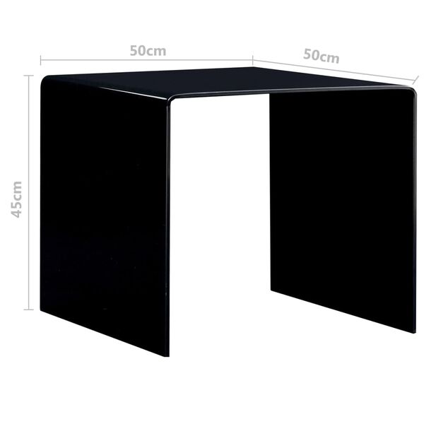 vidaXL Τραπεζάκι Σαλονιού Μαύρο 50 x 50 x 45 εκ. από Ψημένο Γυαλί