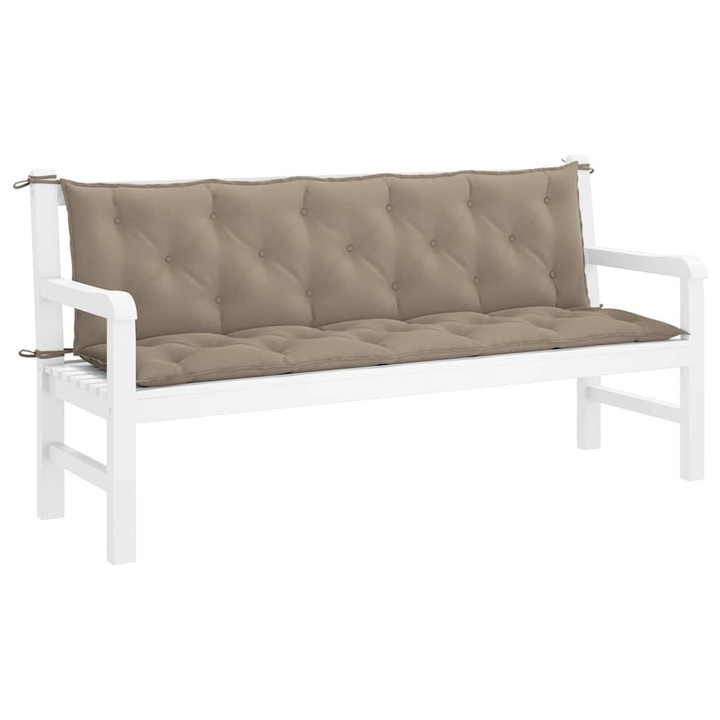 vidaXL Μαξιλάρι Πάγκου Κήπου Taupe 180x(50+50)x7 εκ. Ύφασμα Oxford