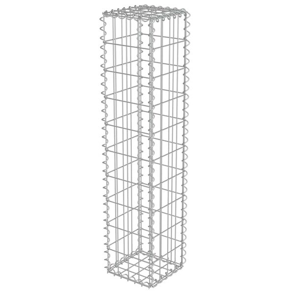 vidaXL Συρματοκιβώτιο Τοίχος 20x20x100 εκ. Γαλβαν.Χάλυβας + Καλύμματα