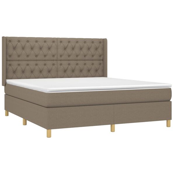 vidaXL &Kappa;&rho;&epsilon;&beta;ά&tau;&iota; Boxspring &mu;&epsilon; &Sigma;&tau;&rho;ώ&mu;&alpha; Taupe 160x200 &epsilon;&kappa;. &Upsilon;&phi;&alpha;&sigma;&mu;ά&tau;&iota;&nu;&omicron;