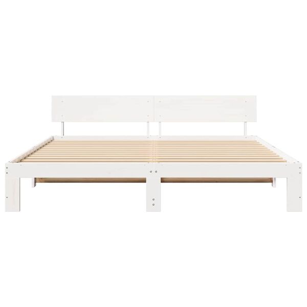 vidaXL Σκελετός Κρεβατιού Λευκό 180 x 200 cm Μασίφ ξύλο πεύκου