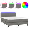 vidaXL &Kappa;&rho;&epsilon;&beta;ά&tau;&iota; Boxspring &mu;&epsilon; &Sigma;&tau;&rho;ώ&mu;&alpha; & LED &Sigma;&kappa;.&Gamma;&kappa;&rho;&iota; 140x190 &epsilon;&kappa; &Upsilon;&phi;&alpha;&sigma;&mu;ά&tau;&iota;&nu;&omicron;
