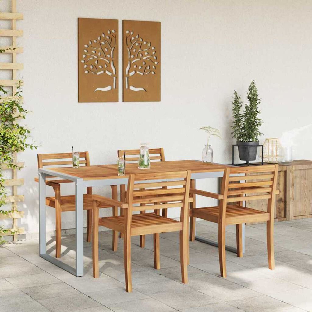 vidaXL Τραπέζι Κήπου για Φαγητό Γκρι 160 x 80 x 75 cm