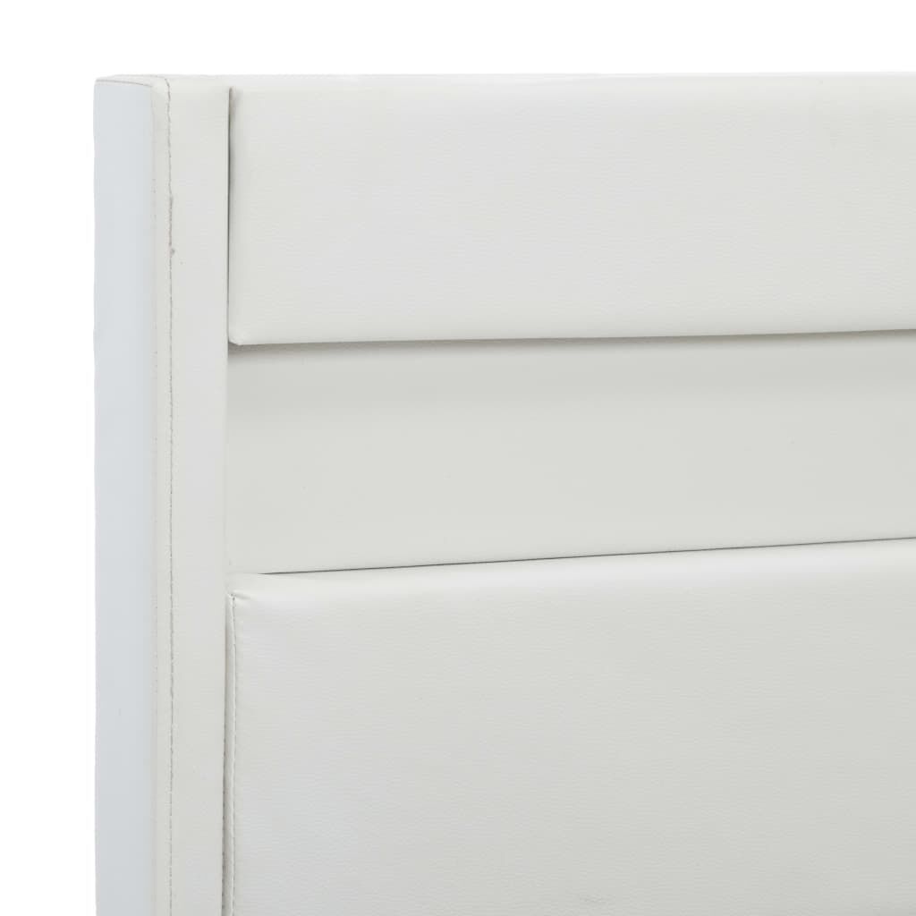 vidaXL Πλαίσιο Κρεβατιού με LED Λευκό 140x200 εκ. από Συνθετικό Δέρμα