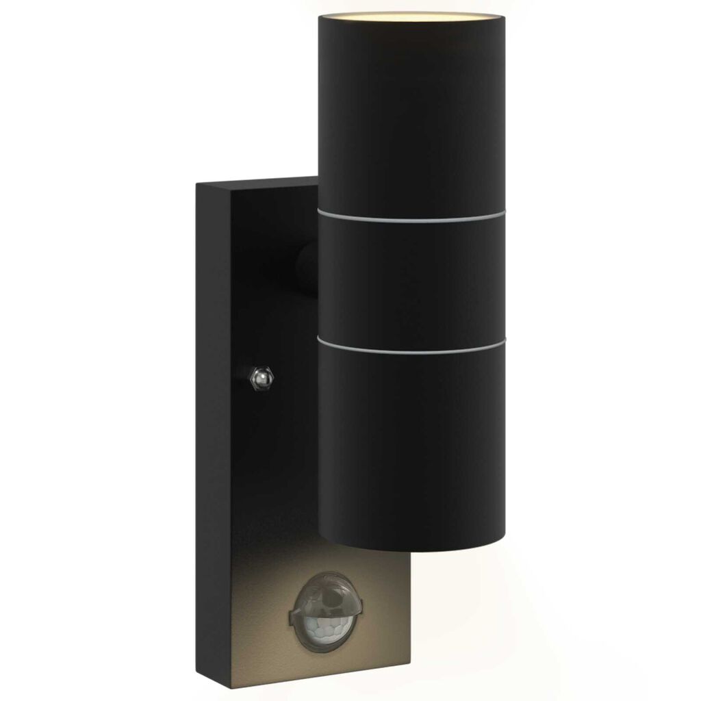 vidaXL Εξωτερικά Φωτιστικά Τοίχου 2 pcs Μαύρο 7 x 10 x 22 εκ