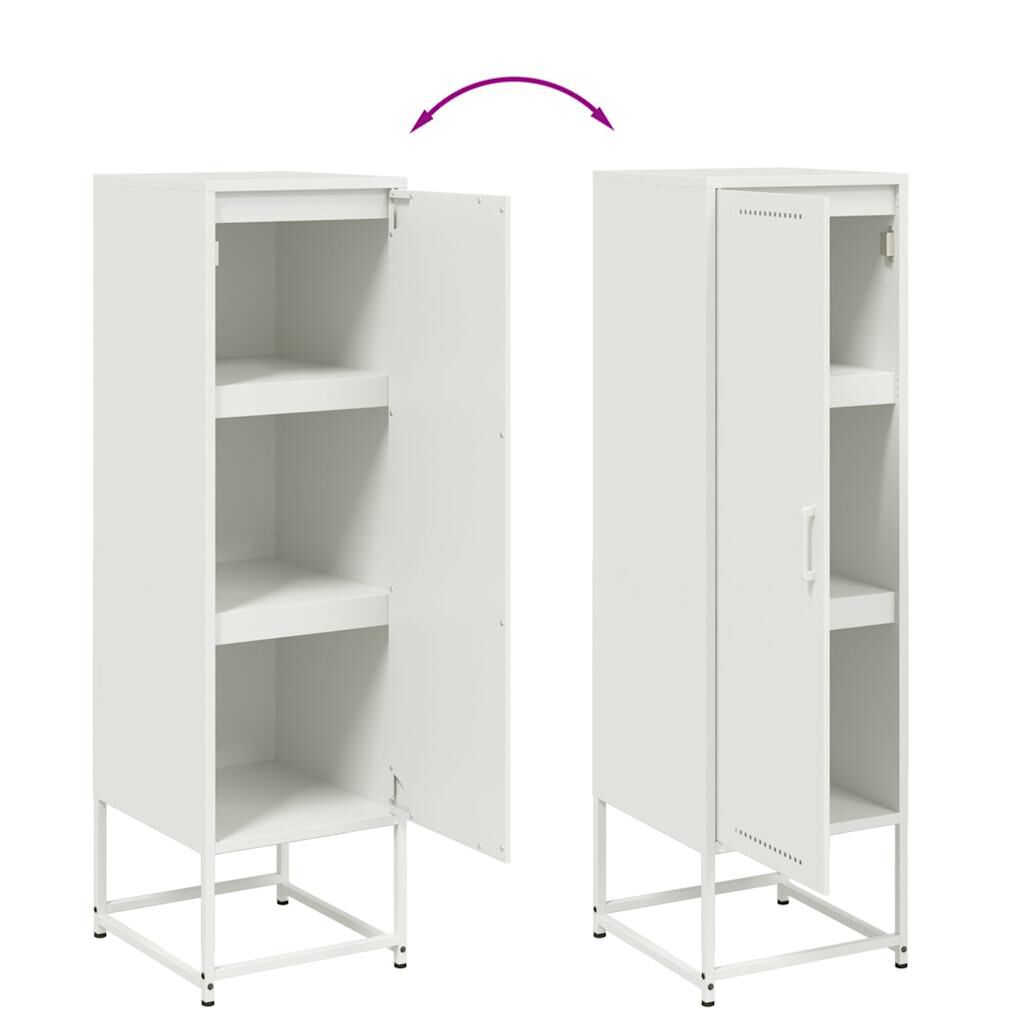 vidaXL Μπουφές Λευκός 36x39x123 εκ. από Ατσάλι