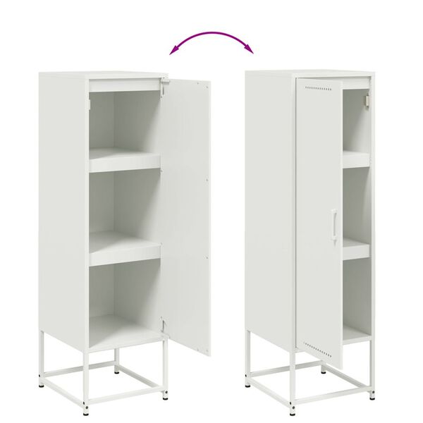 vidaXL Μπουφές Λευκός 36x39x123 εκ. από Ατσάλι