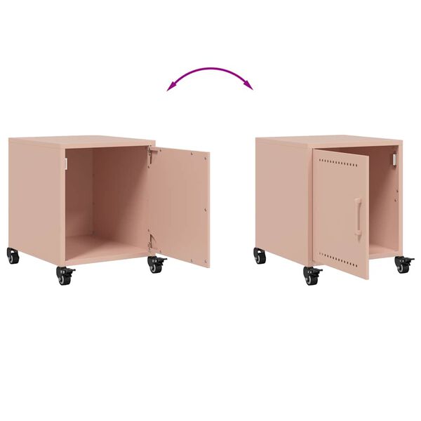 vidaXL Κομοδίνο Ροζ 36x38,5x43,5 εκ. από Χάλυβα