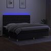 vidaXL &Kappa;&rho;&epsilon;&beta;ά&tau;&iota; Boxspring &mu;&epsilon; &Sigma;&tau;&rho;ώ&mu;&alpha; & LED &Mu;&alpha;ύ&rho;&omicron; 200x200 &epsilon;&kappa;. &Upsilon;&phi;&alpha;&sigma;&mu;ά&tau;&iota;&nu;&omicron;