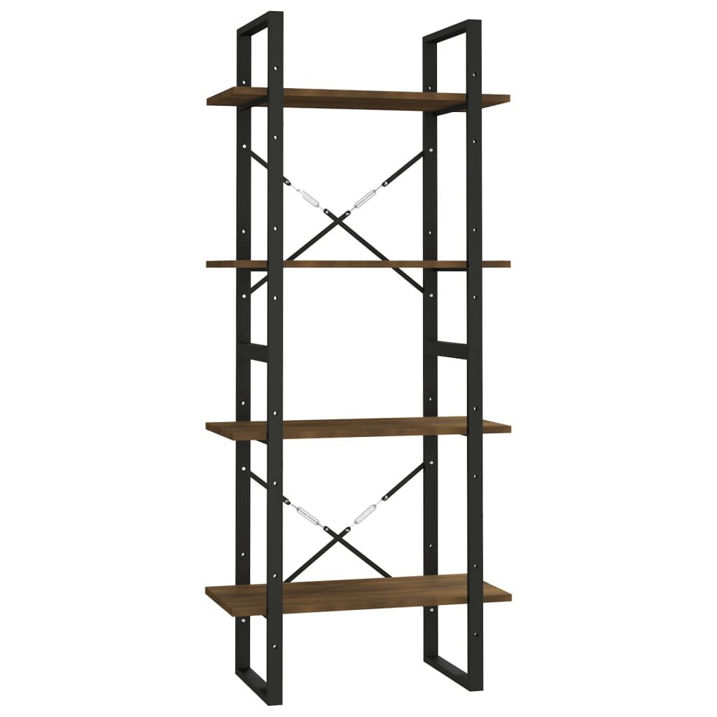 vidaXL Βιβλιοθήκη με 4 Ράφια Καφέ Δρυς 60x30x140 εκ. Επεξεργ. Ξύλο