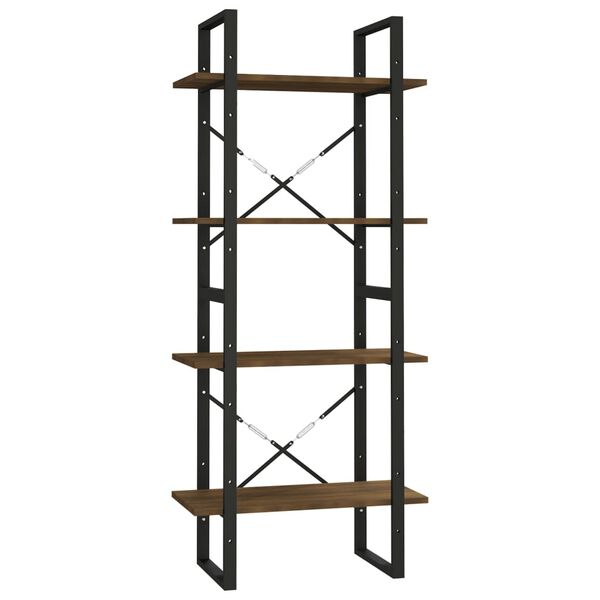 vidaXL Βιβλιοθήκη με 4 Ράφια Καφέ Δρυς 60x30x140 εκ. Επεξεργ. Ξύλο