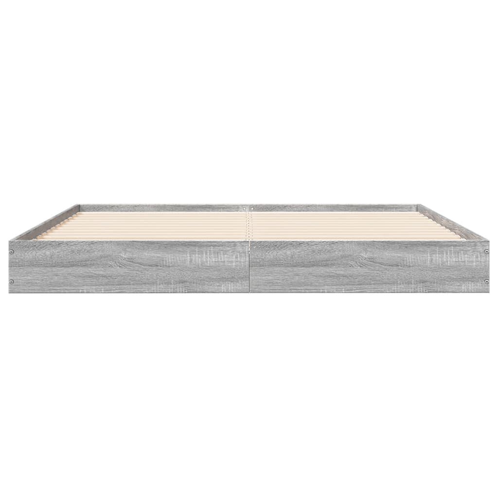 vidaXL Πλαίσιο Κρεβατιού Γκρι Sonoma 150x200 εκ. Επεξεργασμένο Ξύλο