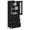 vidaXL Highboard &Mu;&alpha;ύ&rho;&eta; &Omicron;&xi;&upsilon;ά 69,5 x 34 x 180 &epsilon;&kappa;. &Epsilon;&pi;&epsilon;&xi;&epsilon;&rho;&gamma;&alpha;&sigma;&mu;έ&nu;&omicron; &xi;ύ&lambda;&omicron;