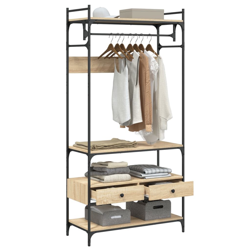 vidaXL Ντουλάπα με Συρτάρια Sonoma Δρυς 89x39x184,5 εκ. Επεξ. Ξύλο