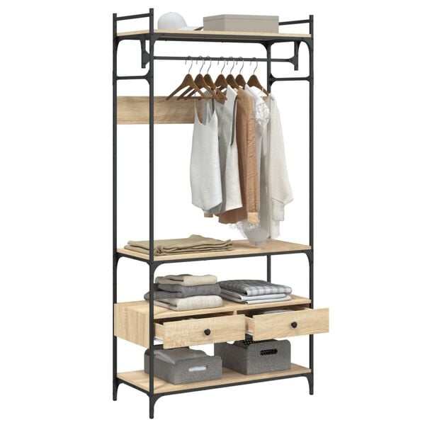 vidaXL Ντουλάπα με Συρτάρια Sonoma Δρυς 89x39x184,5 εκ. Επεξ. Ξύλο