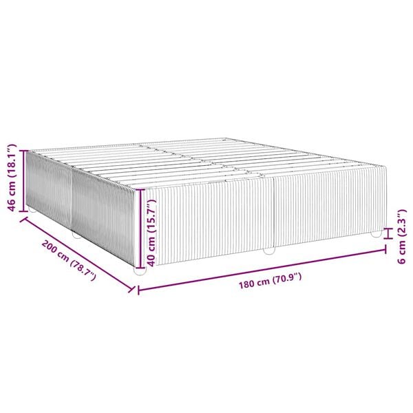 vidaXL Σκελετός Κρεβατιού Χωρίς Στρώμα Μαύρο 180x200 εκ. Βελούδινο