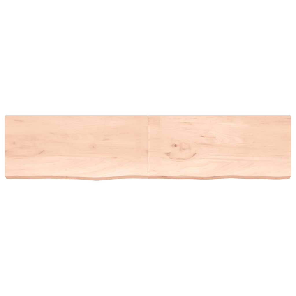 vidaXL Ράφι Τοίχου 220x50x(2-6) εκ. από Ακατέργαστο Μασίφ Ξύλο Δρυός