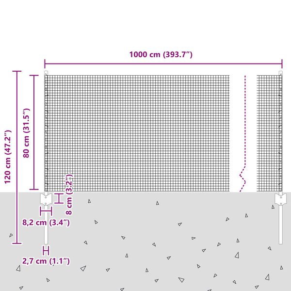 VidaXL Συγκολλητός Φράκτης με 5 U Πόδια Πράσινος 0.8x10 μ Χάλυβα
