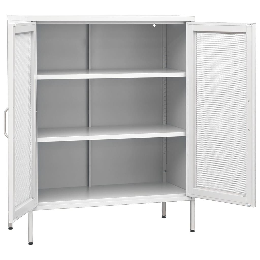 vidaXL Ντουλάπι Αποθήκευσης Λευκό 80 x 35 x 101,5 εκ. Ατσάλινο