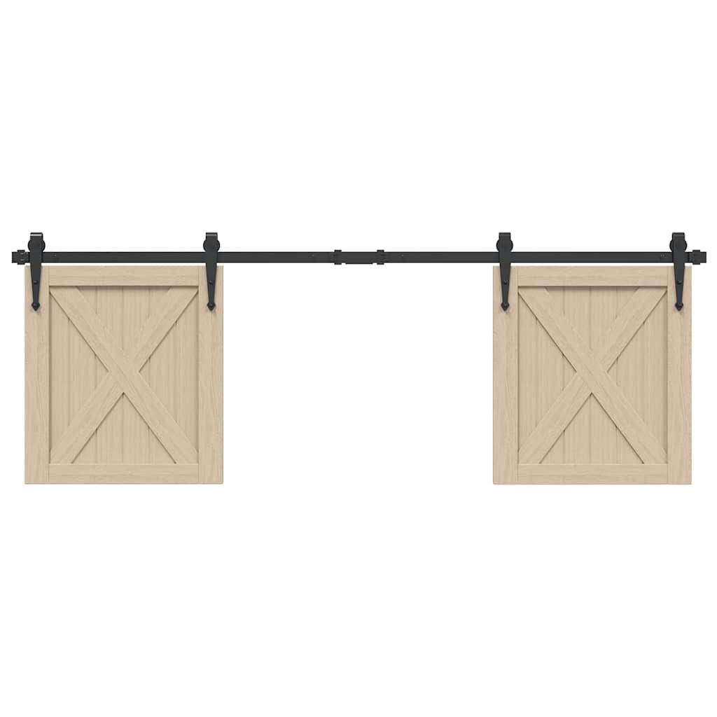 vidaXL Κιτ συρόμενης ντουλάπας 152 cm Ανθρακούχο ατσάλι