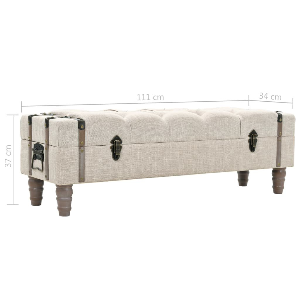 vidaXL Πάγκος Αποθήκευσης 111 x 34 x 37 εκ. από Μασίφ Ξύλο και Ατσάλι