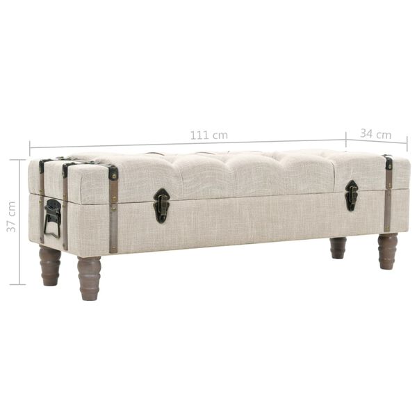 vidaXL Πάγκος Αποθήκευσης 111 x 34 x 37 εκ. από Μασίφ Ξύλο και Ατσάλι